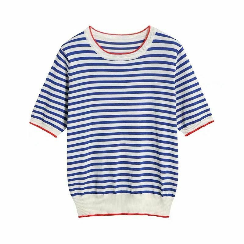 Y2K Striped Short Sleeve T-Shirt - 90s Grunge, Retro Summer, Baby Tees, Y2