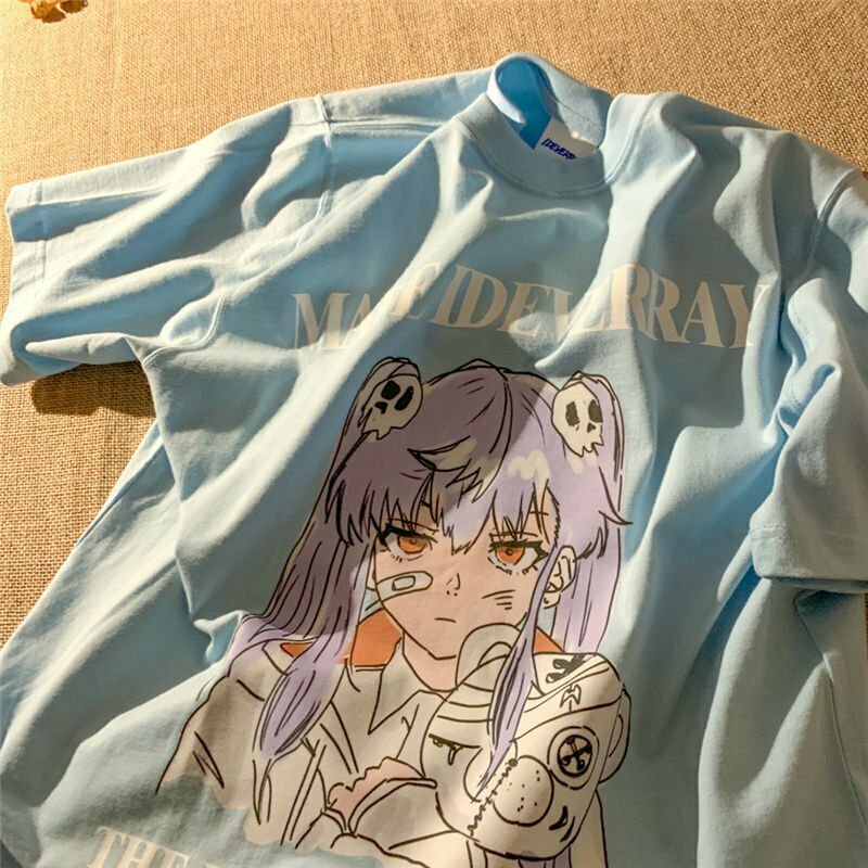 Y2K Summer Aesthetic Anime T-shirt - 90s Grunge, Retro, Pastel Goth, Y2K