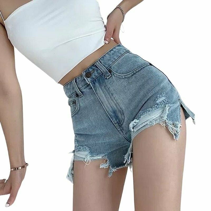 Y2K Summer Denim Shorts - 90s Grunge, Retro Style, Y2K Party & Club Outfits