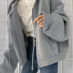 Y2K Summer Hooded Zip Cardigan - 90s Grunge, Retro, Pastel Goth, Y2K