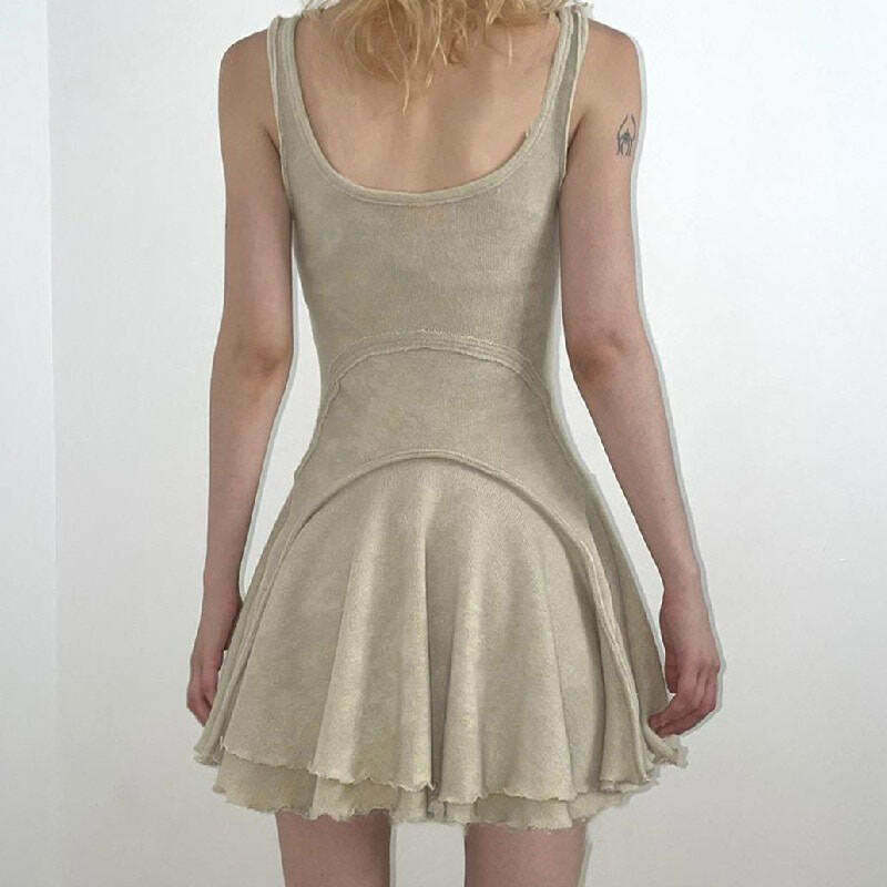 Y2K Summer Minimalistic Dress - 90s Fashion, Grunge, Retro, Pastel Goth, Y2K