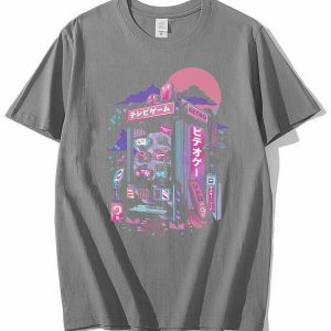 Y2K Summer Outfits: Vaporwave Retro Gaming T-Shirts - 90s Grunge, Pastel Goth, Hip