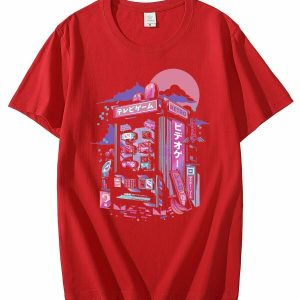 Y2K Summer Outfits: Vaporwave Retro Gaming T-Shirts - 90s Grunge, Pastel Goth, Hip