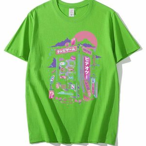 Y2K Summer Outfits: Vaporwave Retro Gaming T-Shirts - 90s Grunge, Pastel Goth, Hip