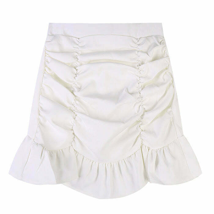 Y2K Summer Ruched Mini Skirt - 90s Grunge, Retro, Pastel Goth, and Popstar