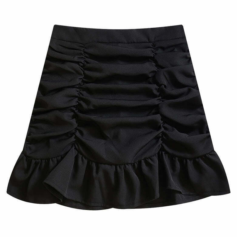 Y2K Summer Ruched Mini Skirt - 90s Grunge, Retro, Pastel Goth, and Popstar