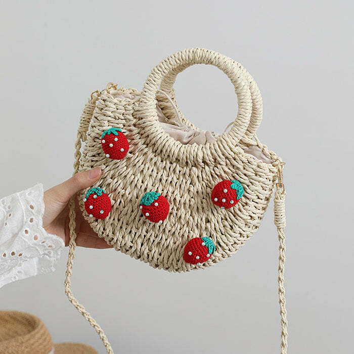 Y2K Summer Straw Bag - Perfect for 90s Fashion, Grunge, and Retro Y2K Outfits