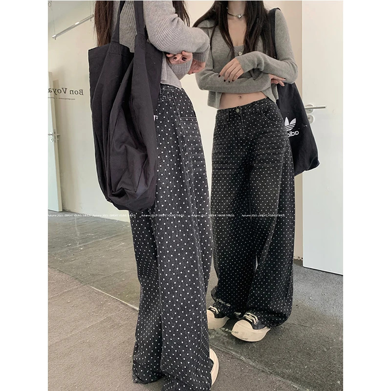 Y2K Summer Streetwear High Waist Wide Leg Denim Pants - Women's Fashion