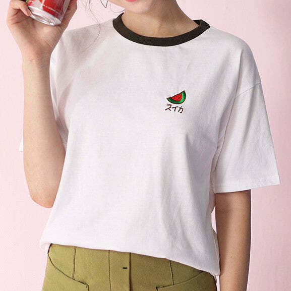 Y2K Summer Watermelon Tee - 90s Grunge, Retro, Pastel Goth, and Hip Hop Fashion