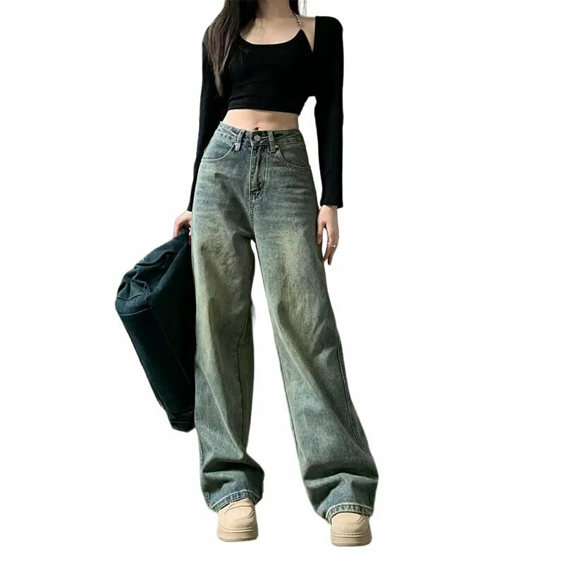 Y2K Vintage 90s Baggy Straight Jeans - Retro Grunge, Hip Hop, and Summer Outfits