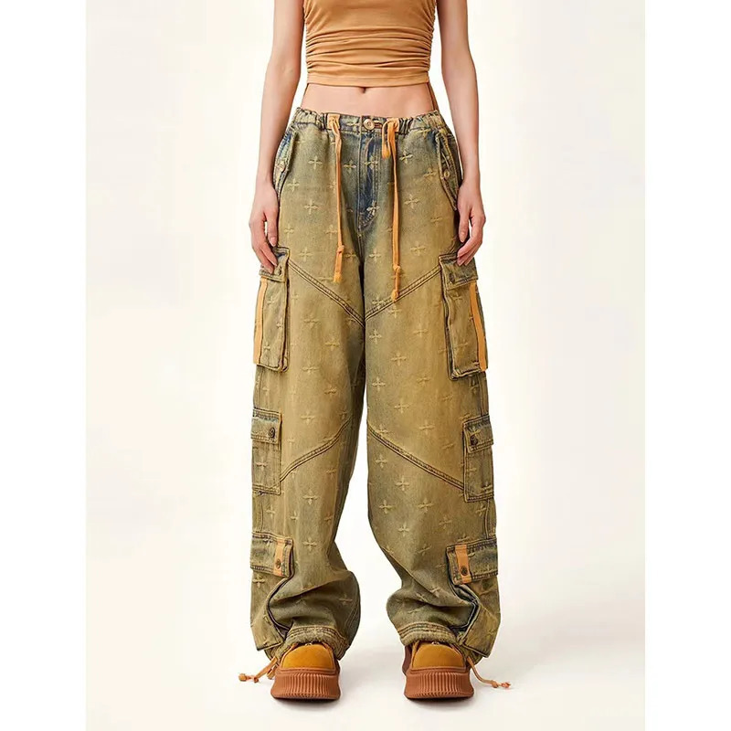 Y2K Vintage Baggy Cargo Jeans: High Waist Harajuku Denim Trousers