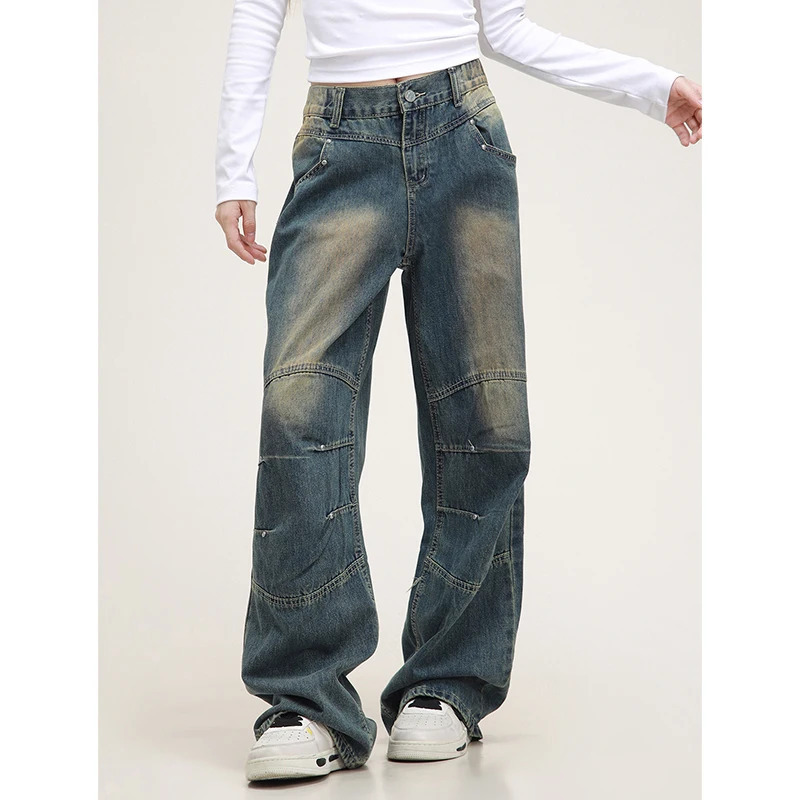 Y2K Vintage Blue Denim Jeans - High Street Fashion for Women