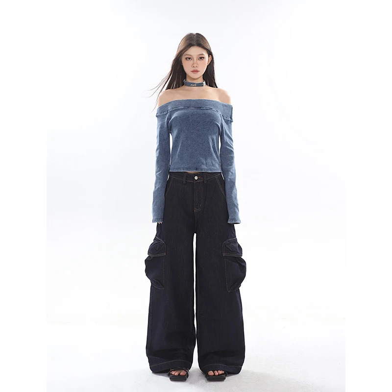 Y2K Vintage Blue Jeans - American Chic Streetwear for Women