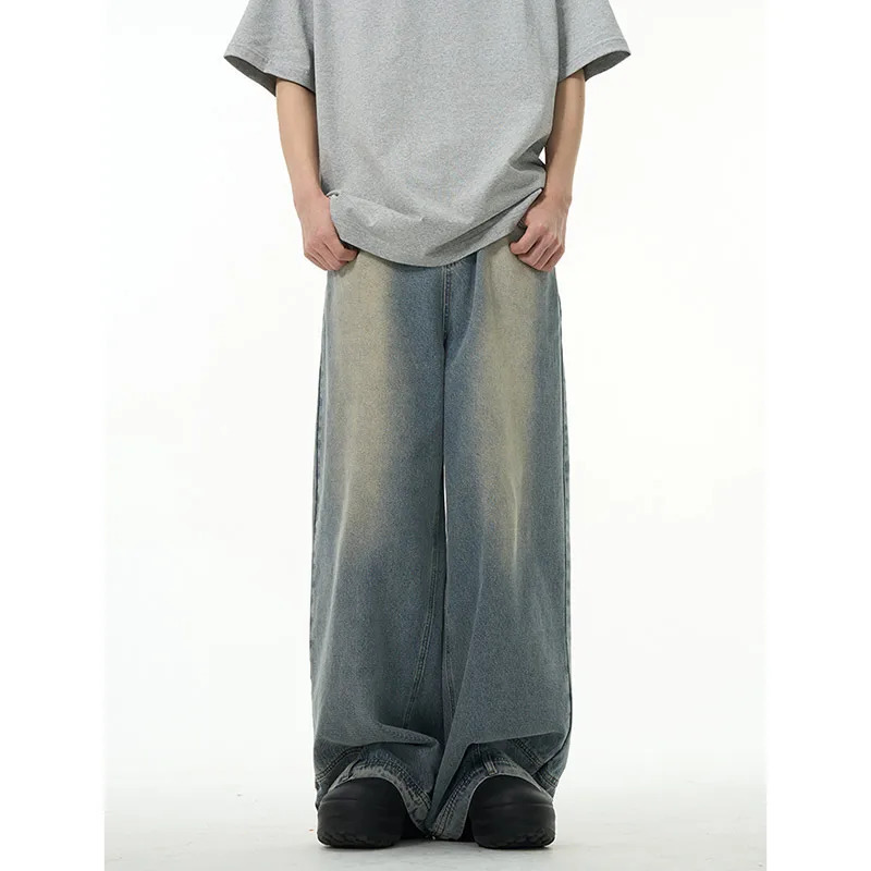 Y2K Vintage Blue Jeans: Baggy Streetwear High Waist Denim Trousers