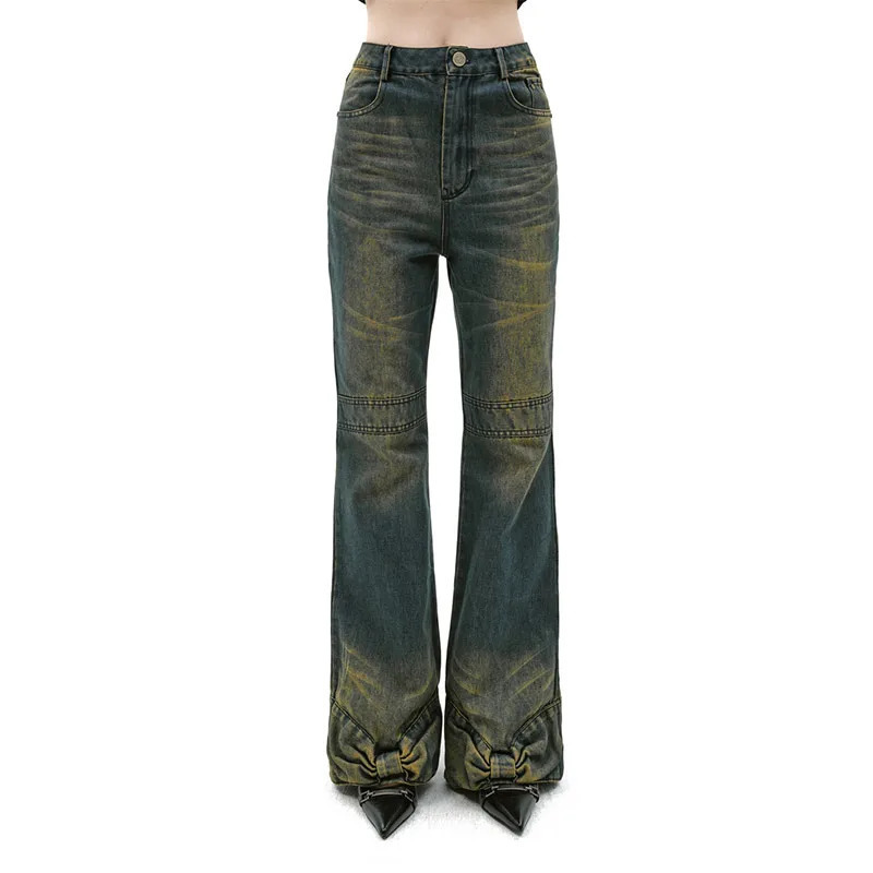 Y2K Vintage Blue Jeans: High Waisted Streetwear with Wide Leg - Retro Hip Hop Fashion