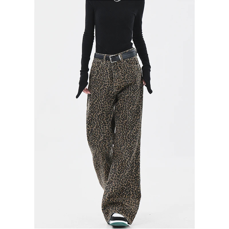 Y2K Vintage Brown High Waist Jeans - Streetwear Harajuku Fashion - Wide Leg Denim Trouser