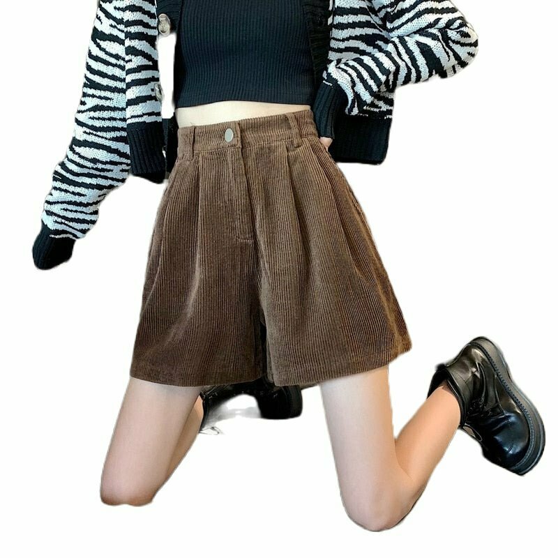 Y2K Vintage Corduroy Shorts - 90s Grunge Summer Outfit, Retro Y2K Fashion, Pastel