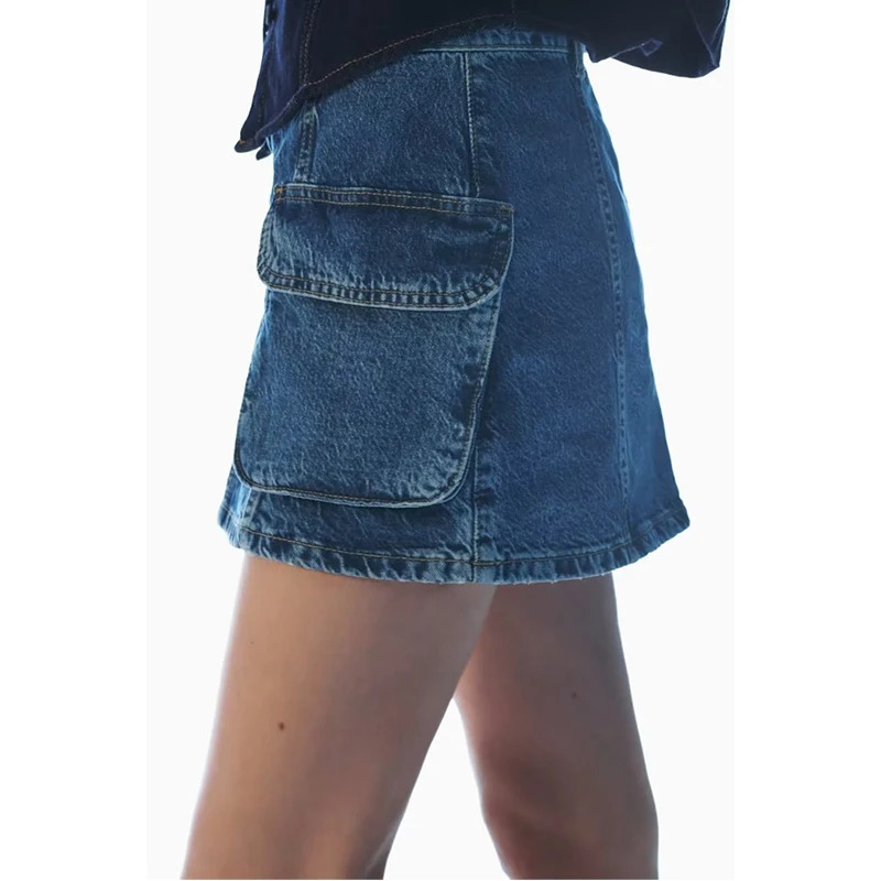 Y2K Vintage Denim High Waist Skirt - Retro 90s Grunge Style A-Line Mini Skirt