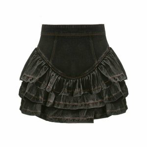 Y2K Vintage Denim Mini Skirt - 90s Grunge, Retro Summer Outfit, Y2K Party & Club