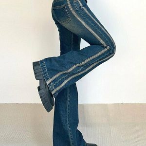 Y2K Vintage Flared Jeans - 90s Grunge, Retro Summer, Hip Hop, Pastel Goth, Y