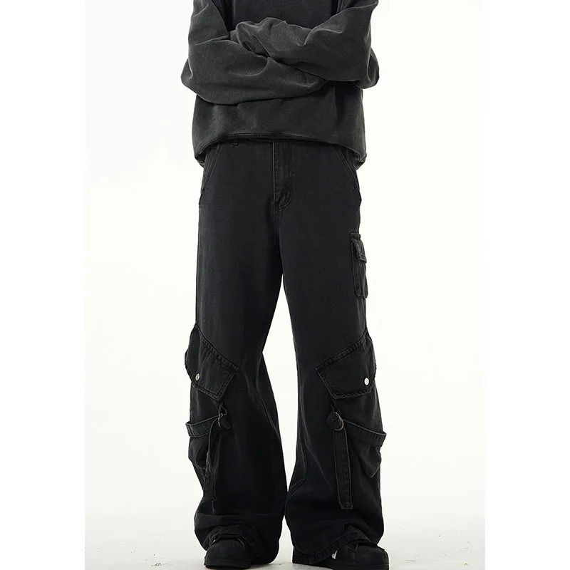 Y2K Vintage Gothic Black Baggy Jeans - Oversized Harajuku Denim Pants