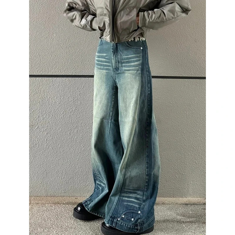 Y2K Vintage Harajuku High Waist Loose Jeans Pants - Streetwear Style 2024 Spring Summer Women's Wide Leg