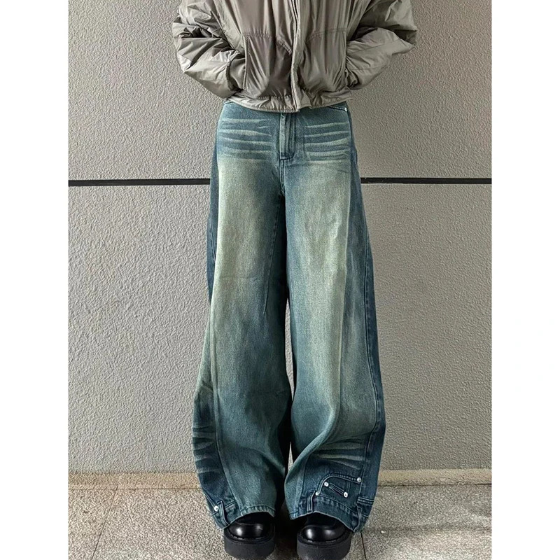 Y2K Vintage Harajuku High Waist Loose Jeans Pants - Streetwear Style 2024 Spring Summer Women's Wide Leg