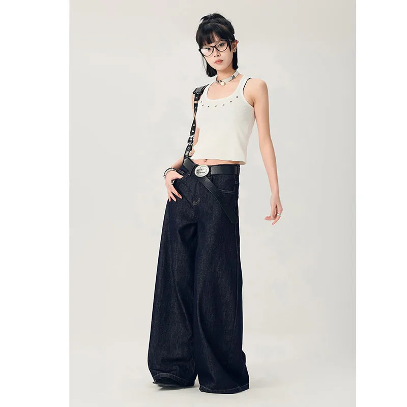 Y2K Vintage High Waist Baggy Jeans - Harajuku Denim Trousers