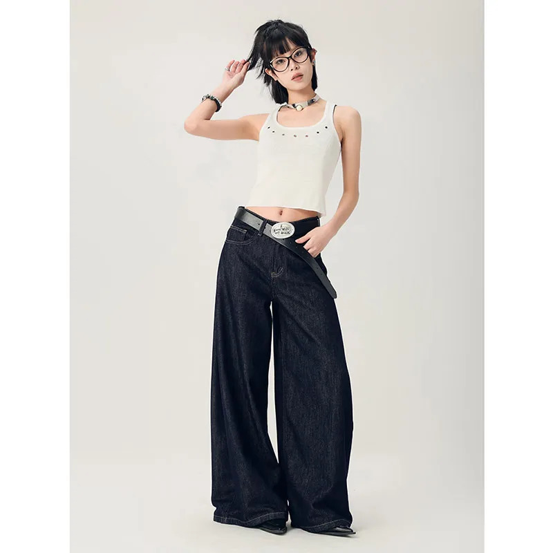 Y2K Vintage High Waist Baggy Jeans - Harajuku Denim Trousers