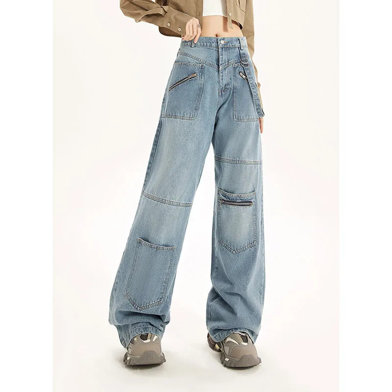 Y2K Vintage High Waist Baggy Jeans - Women's American Casual Street Style Denim Trouser