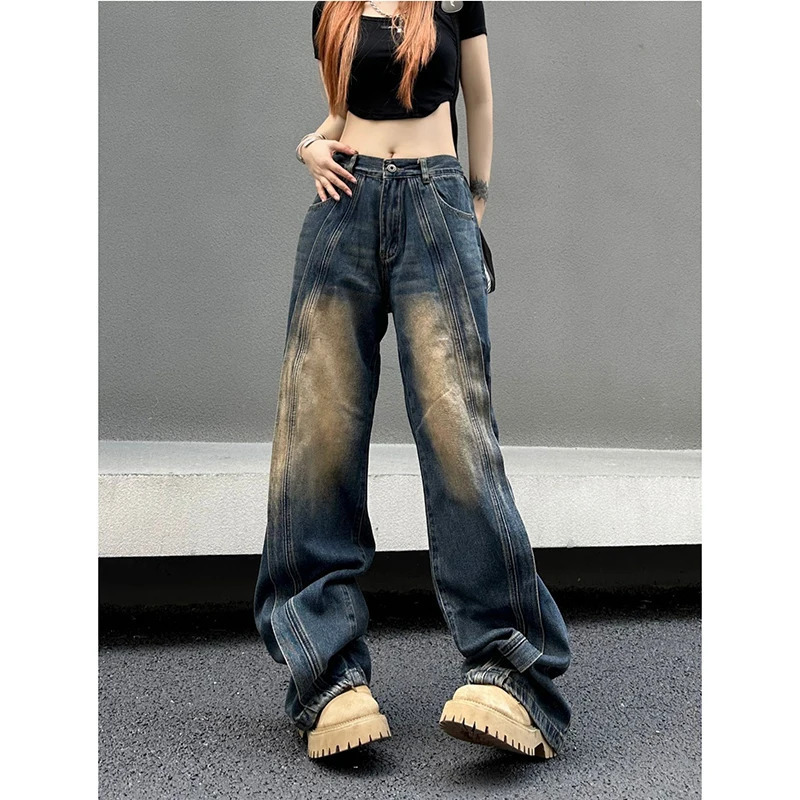 Y2K Vintage High Waist Baggy Jeans - Women's Casual Streetwear Denim