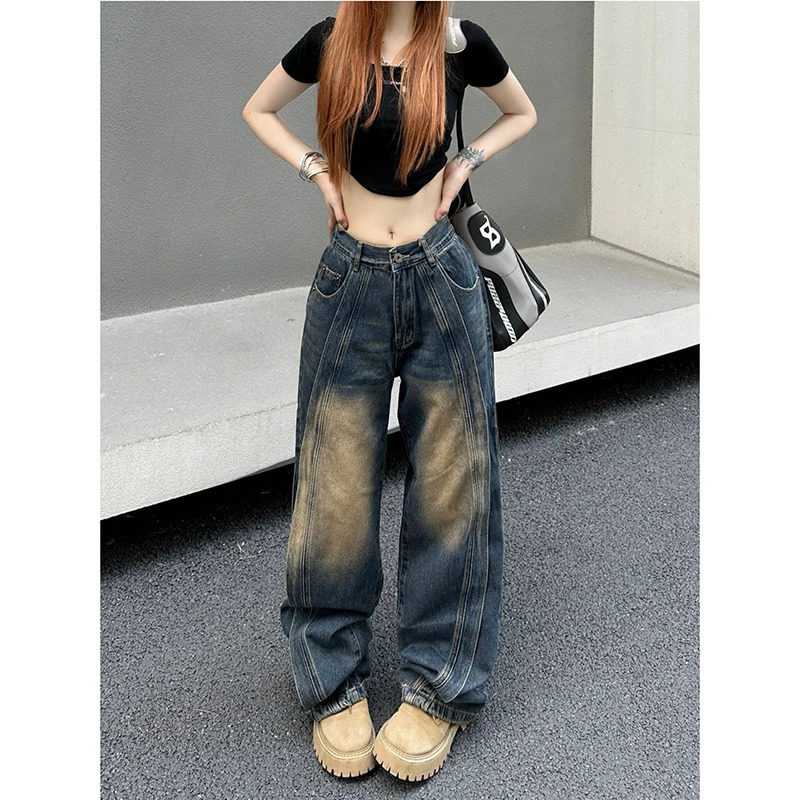 Y2K Vintage High Waist Baggy Jeans - Women's Casual Streetwear Denim