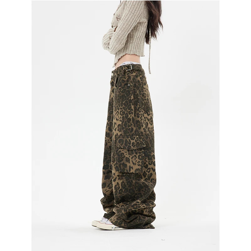 Y2K Vintage High Waist Baggy Straight Jeans - American Grunge Denim Trouser