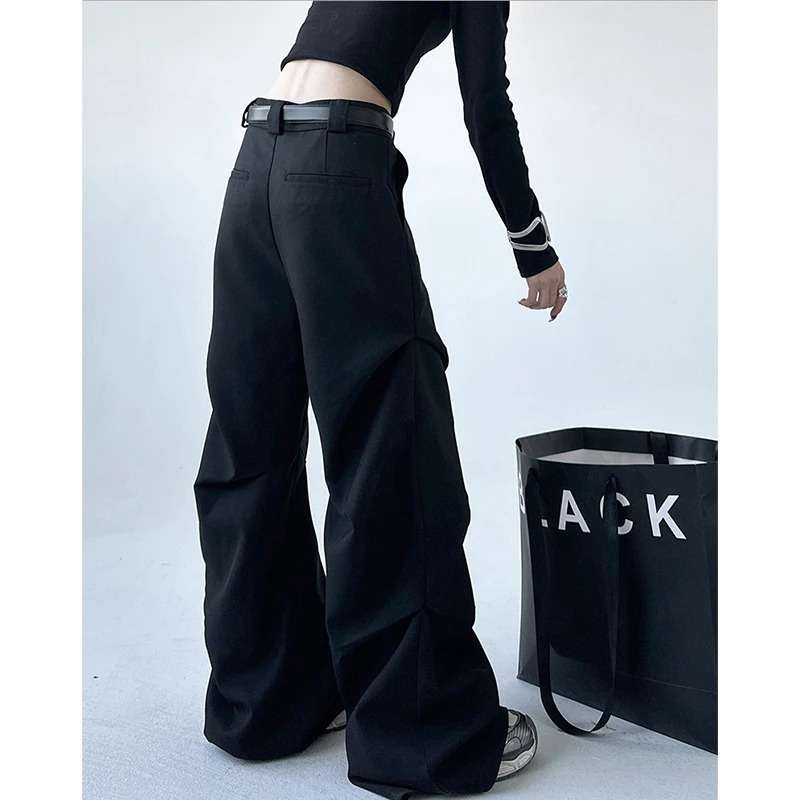 Y2K Vintage High Waist Cargo Pants - Streetwear Wide Leg Overalls