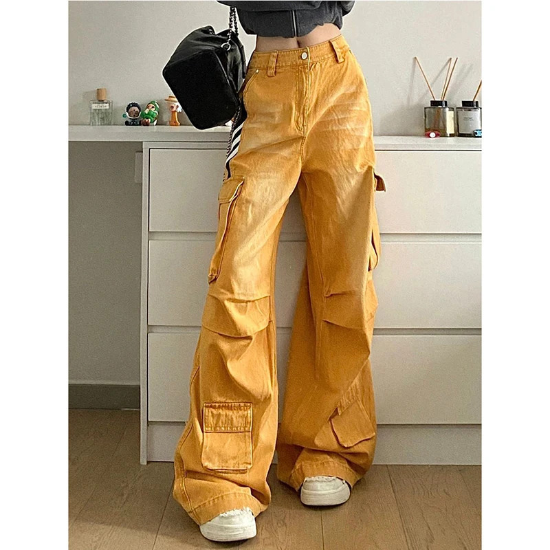 Y2K Vintage High Waist Jeans - Women's Retro Streetwear Denim Trouser