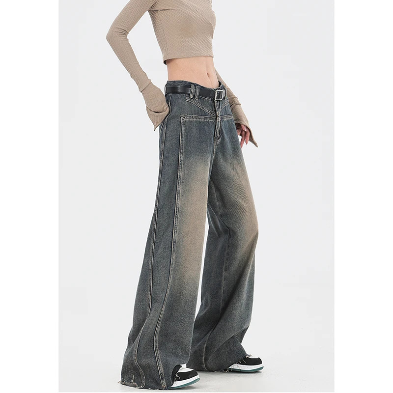 Y2K Vintage High Waist Loose Jeans - Retro Streetwear Denim Trousers