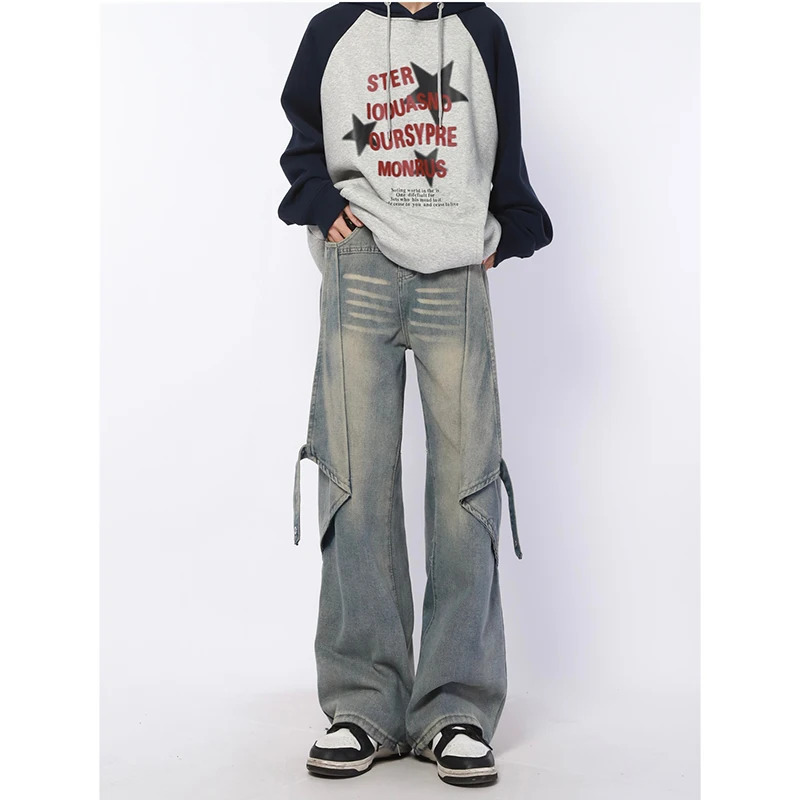 Y2K Vintage High Waist Loose Jeans Pants - Harajuku Style