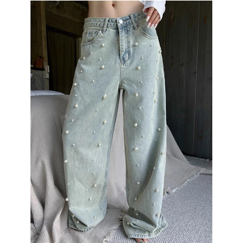 Y2K Vintage High Waist Straight Jeans - Women's Casual Baggy Denim Trouser