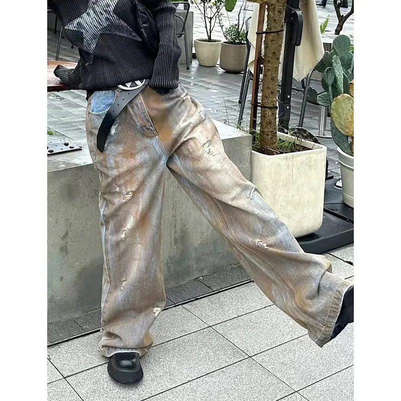 Y2K Vintage High Waist Wide Leg Baggy Jeans - Harajuku Street Style Denim Trouser