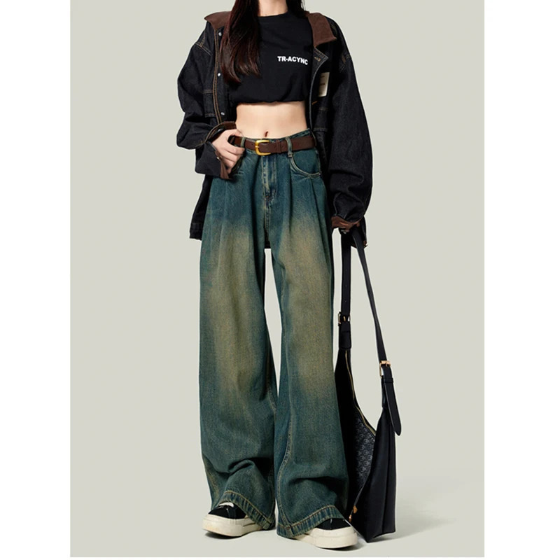 Y2K Vintage High Waist Wide Leg Baggy Jeans - Harajuku Street Style Denim Trouser