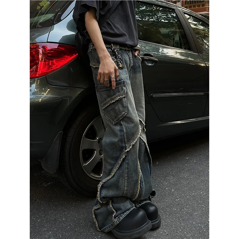 Y2K Vintage High Waist Wide Leg Jeans - American Street Style Fashion