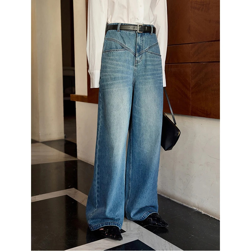 Y2K Vintage High Waist Wide Leg Jeans - American Street Style Fashion