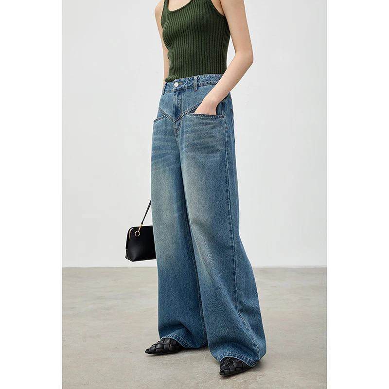 Y2K Vintage High Waist Wide Leg Jeans - American Street Style Fashion