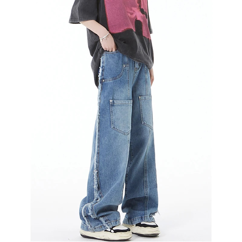 Y2K Vintage High Waist Wide Leg Jeans - Casual High Street Style Denim Trouser