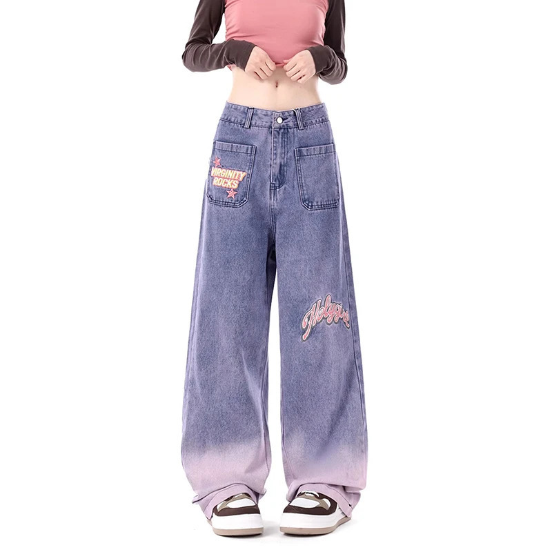 Y2K Vintage High Waist Wide Leg Jeans - Sweet Streetwear Style