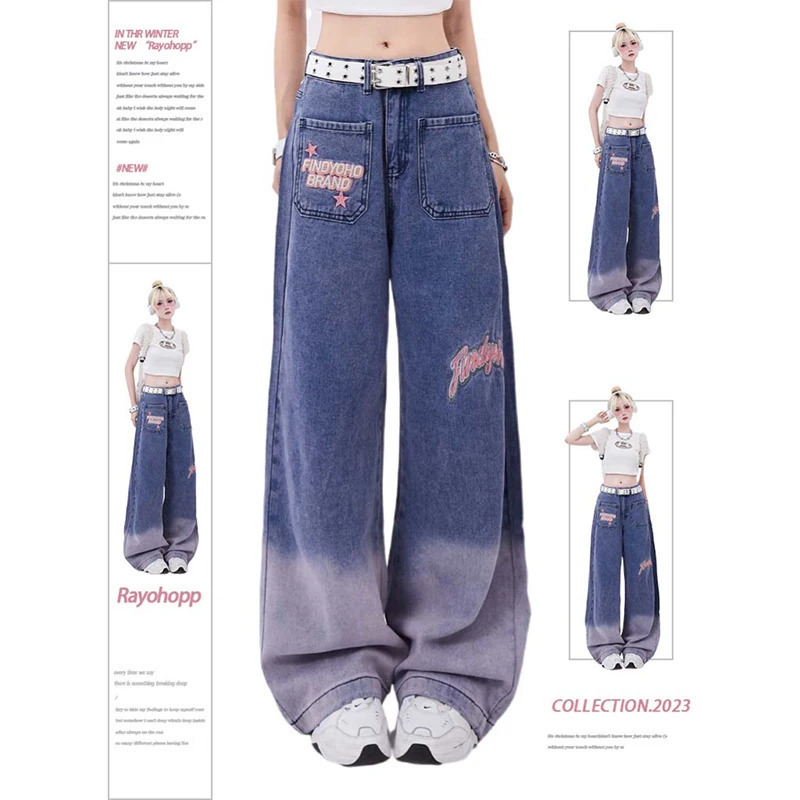 Y2K Vintage High Waist Wide Leg Jeans - Sweet Streetwear Style