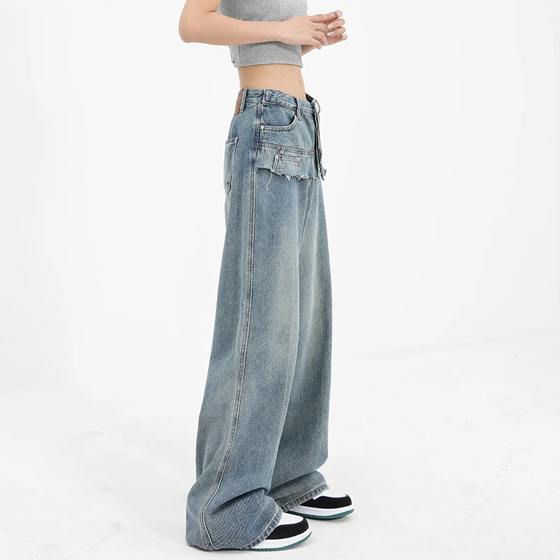 Y2K Vintage High Waist Wide Leg Jeans - Women's Street Style Fashion Statement