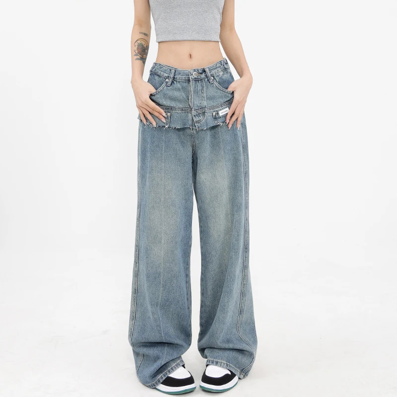 Y2K Vintage High Waist Wide Leg Jeans - Women's Street Style Fashion Statement