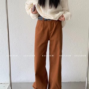 Y2K Vintage High Waisted Brown Jeans - Straight Fit Streetwear Fashion