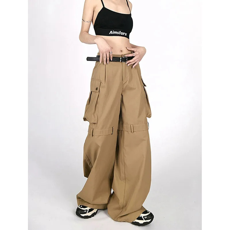 Y2K Vintage Pocket Sweatpants with Wide Leg and Fashion Straps